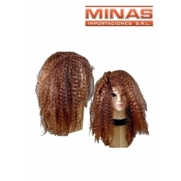 PELUCA DE COTILLON CON RULOS, 50 CM.