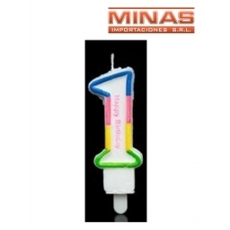 VELAS EN FORMA DE NUMERO UNO