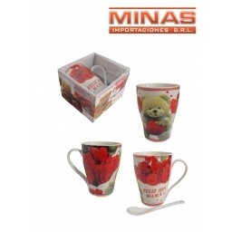 TAZA CON CUCHARA FELIZ DA