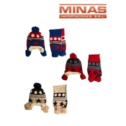 CONJUNTO CON CORDERITO GORRO Y BUFANDA 4 COLORES
