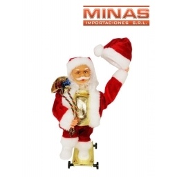 PAPA NOEL X 28 CM, VELA Y REGALO.