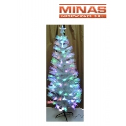 ARBOL NAVIDEO CON FIBRA OPTICA X 180 CM, CON BASE DE METAL.