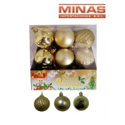 ADORNO DE NAV. DORADO 5 CM X 18 PCS, $ 12 C/U.