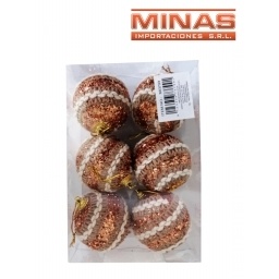 ADORNO PARA NAVIDAD 6 PCS 6 CM