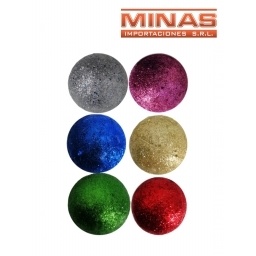 ESFERAS DE NAVIDAD DE 6 CM X 6 PCS, SURTIDAS.