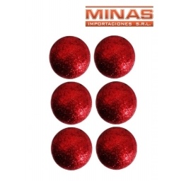 ESFERAS DE NAVIDAD DE 6 CM X 6 PCS, ROJO.