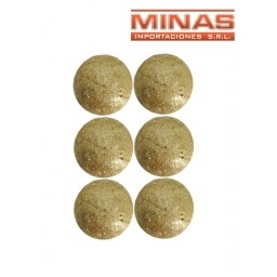 ESFERAS DE NAVIDAD DE 6 CM X 6 PCS, DORADO.