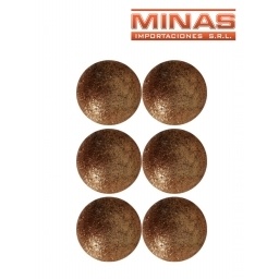 ESFERAS DE NAVIDAD DE 6 CM X 6 PCS, CHAMPAGNE.