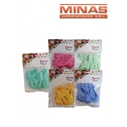 GLOBOS TONOS PASTEL X 10 PCS, VARIOS COLORES.