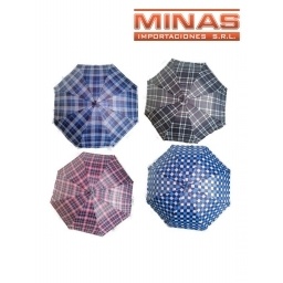 PARAGUAS CUADRILLE X 70 CM, 8 VARILLAS, 5 COLORES.