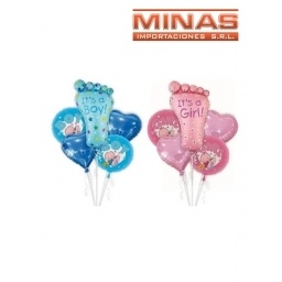 SET DE GLOBO B. SHOWER PIECITOS, 5 PCS.