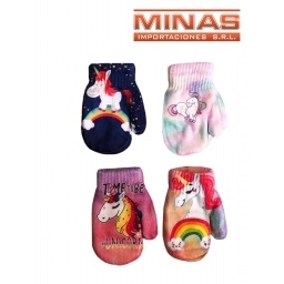 GUANTES DE NIOS UNICORNIO 4 DISEOS $94,90 CU