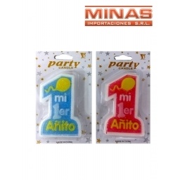 VELAS MI 1 AITO, ROSA Y CELESTE.