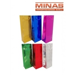 BOLSA SATINADA PARA BOTELLA, 6 COLORES.