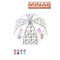 PARAGUAS X 60 CM ,BURBUJA, UNICORNIO.