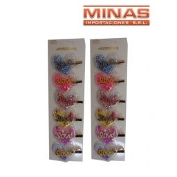 SET DE PINZAS PARA PELO 6 COLORES 12 PCS $34CU