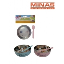 PLATO Y CUCHARA PARA BEBE BUENA CALIDAD