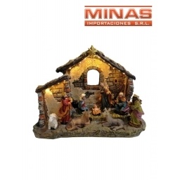 PESEBRE ELECTRONICO CON LUZ INCORPORADAS 30 X 15 X 23 CM