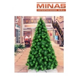 ARBOL PINO VERDE DE DOS TONOS X 180 CM, 220 RAMAS, CON BASE DE METAL.