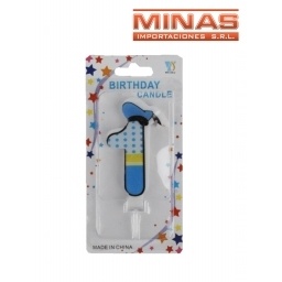 VELA EN FORMA DE NMERO UNO