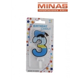 VELA EN FORMA DE NMERO TRES