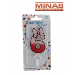 VELA NUMERO 6 PARA NENA.