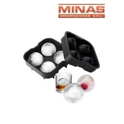 MOLDE DE HIELO DE SILICONA X 4 ESFERAS GRANDES.