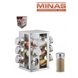 ESPECIERO GIRATORIO + 12 RECIPIENTES DE VIDRIO.