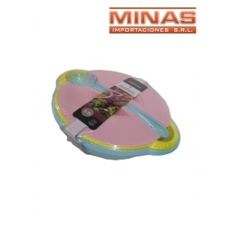 BOL,COLADOR Y CUCH. PARA ENSALADA.