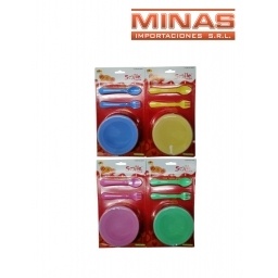 SET DE PLATITO Y CUBIERTOS PARA BEBE.