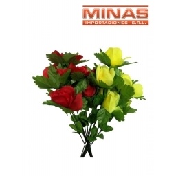 FLOR ARTIFICIAL 7 RAMAS 50 CM X 2 PCS RAMO DE ROSAS