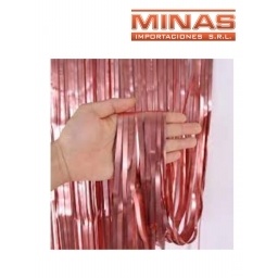 CORTINA DE FIESTA 1 M X 2 M,ROSA GOLD.
