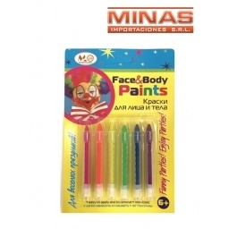 PINTURAS PARA ROSTRO EN LAPIZ X 6 PCS.