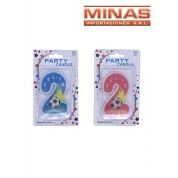 VELAS EN FORMA DE NMEROS DOS