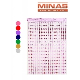 CORTINA PARA CUMPLEAOS FORMA DE CORAZON 100 CM X 200 CM