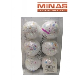 ADORNO PARA NAVIDAD 5CM 6 PCS $12 CU