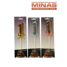 CAKE TOPPER N 1, ROSA O PLATEADO.