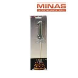 CAKE TOPPER N  1, PLATEADO.