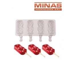 MOLDES DE SILICONA PARA HELADOS + 50 PALITOS