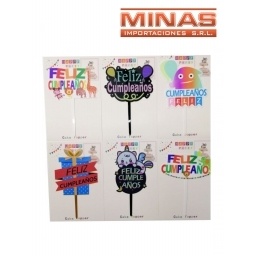 CAKE TOPPER FELIZ CUMPLEAOS, 6 DISEOS.