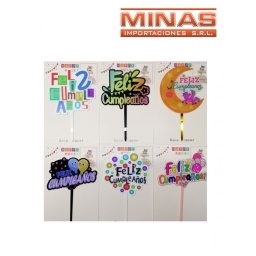 CAKE TOPPER FELIZ CUMPLEAOS, 6 DISEOS.