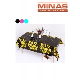 MANTEL PARA CUMPLEAOS 3 COLORES 140 X 190 CM