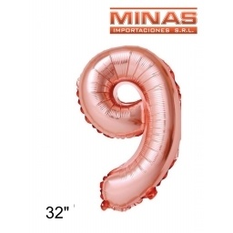 GLOBOS EN FORMA DE NMEROS EN BOLSA INDIVIDUAL 32