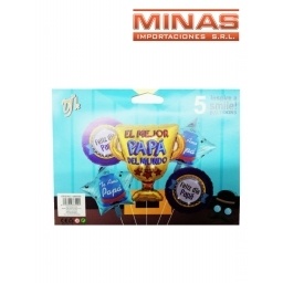 GLOBO EL MEJOR PAPA 5 PCS