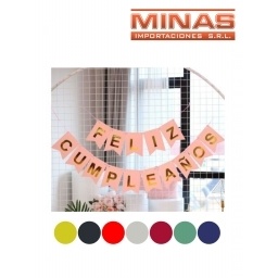 CARTEL FELIZ CUMPLEAOS VARIOS COLORES