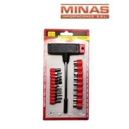 SET DE DESTORNILLADOR Y TUBOS X 21 PCS.