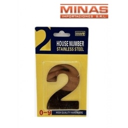 NUMERO 2 PARA PUERTA COLOR DORADO