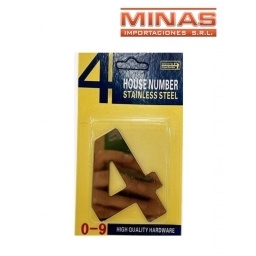 NUMERO 4 PARA PUERTA COLOR DORADO