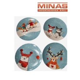 PLATO PARA NAVIDAD 20 CM 4 MODELOS