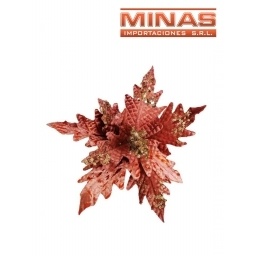FLOR NAVIDEA  X 20 CM, ROSA GOLD.